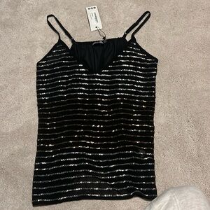 NWT size 6 black tall bronte beaded cami